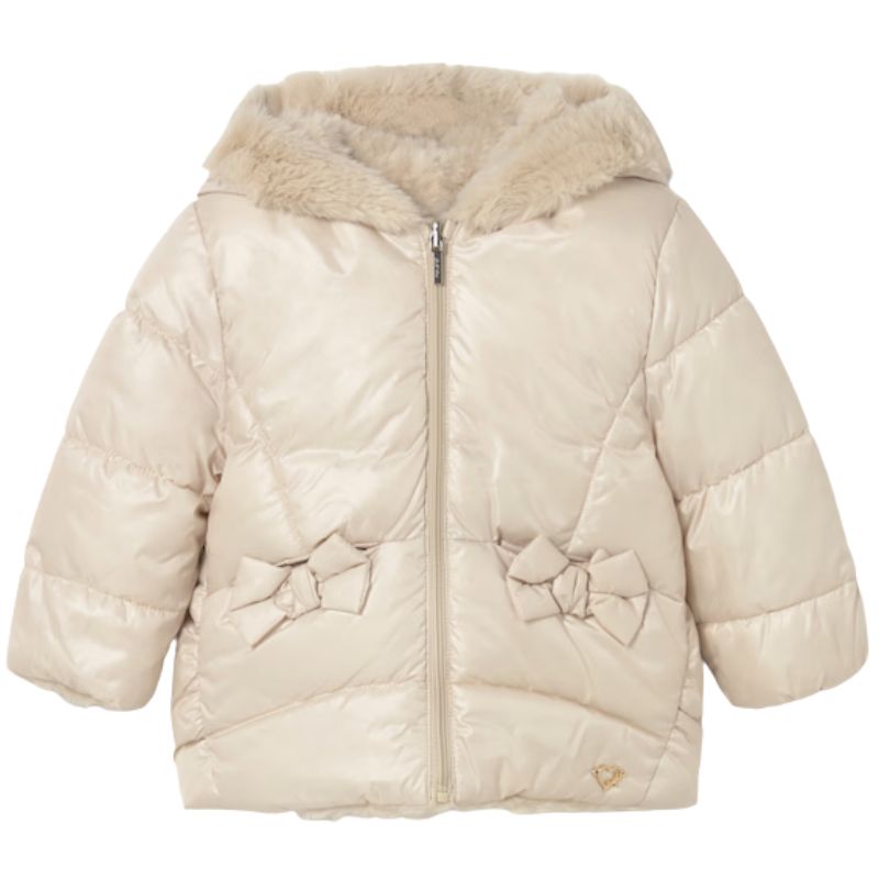 Beige reversible faux fur jacket - Capuchon Fashion