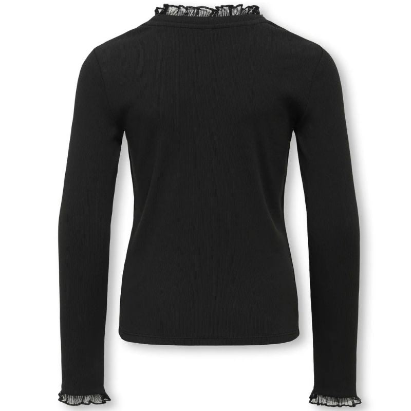 Zwarte kanten detail top Leslie - Capuchon Fashion